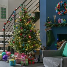 Habitat 6ft Pre lit Upswept Mixed Tip Christmas Tree - Green