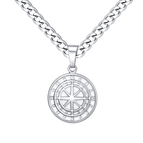 Compass pendant necklace men - pendant,