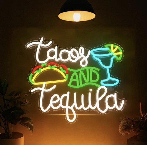 Tacos and tequila neon bar - tacos,