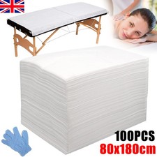 100Pcs Disposable Spa Massage Table Sheet Salon Beauty Bed Cover Non-woven White