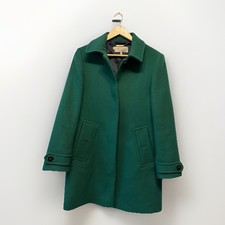 Hobbs London Ladies Coat Size Uk 12 Green 53% Wool Button Up