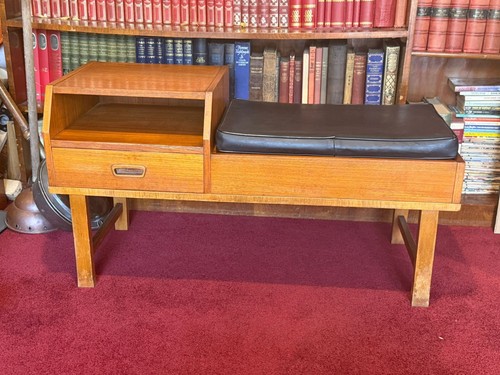 Mid century teak telephone - mid,