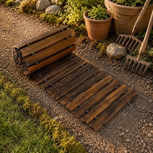Wooden garden walkway heavy - walkway,