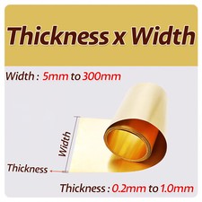Thin Brass Sheet Roll Metal Foil Shim Plate Thick 0.2mm-1.0mm Model Making