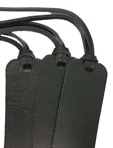 Leather bookmark jet black - leather,
