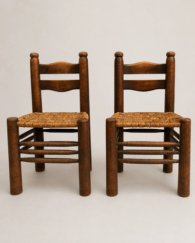 Pair french brutalist oak - pair, rush