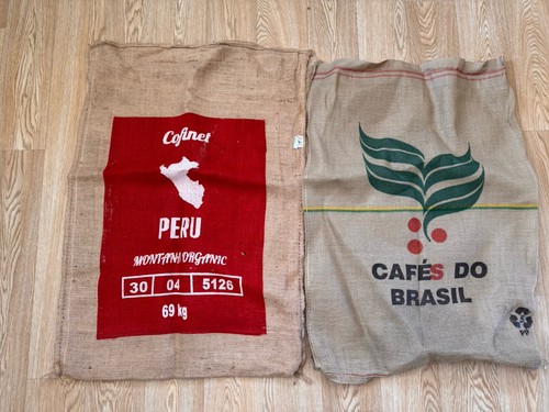 Two used coffee sacks - two,