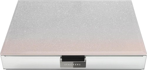 Stackers pink glitter glass - stackers,