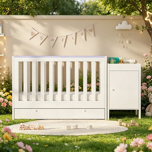 White baby cot - cot, sleeper