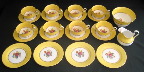 Vintage yellow floral tea - floral,