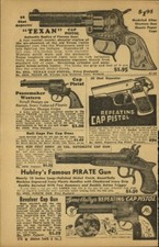 1950 PAPER AD Hubley Pirate Cap Gun Gene Autry Repeating Texan 