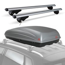 Roof Box Cargo Carrier and 120cm Aluminium Roof Cross Bars for BMW 3 Series E91