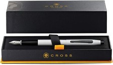 Cross Classic Century Brushed Chrome Fountain Pen - Fine Nib - AT0086-124FS