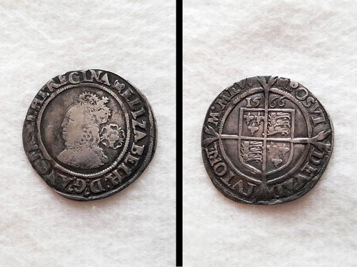 1566 elizabeth hammered - 1566,