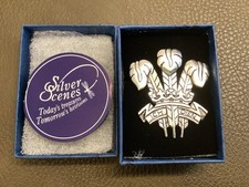 Prince Of Wales Feathers Silver Plated Brooch By Silver Scenes, Royal