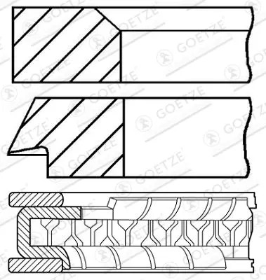 Piston ring set 104200 - piston,
