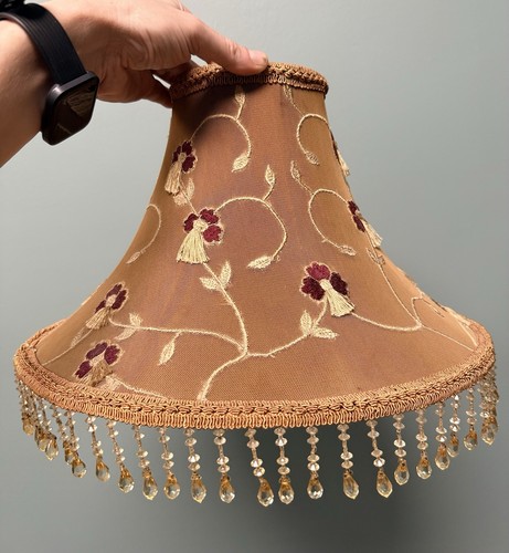 Vintage embroidered bell lamp - embroidered,