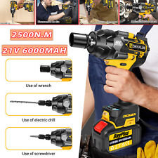 1/2" 2500NM HIGH TORQUE IMPACT WRENCH BRUSHLESS CORDLESS BATTERY IMPACT GUN KIT 