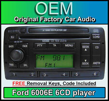 Ford Focus 6 Disc changer radio, Ford 6006 6 CD player car stereo + keys & code