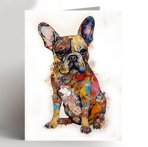 French bulldog birthday card - bulldog,