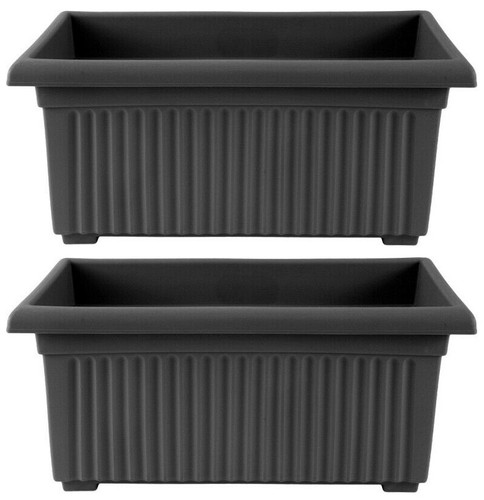 53cm black trough - x, plant