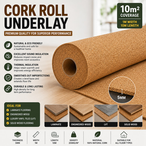5mm cork roll underlay - cork,