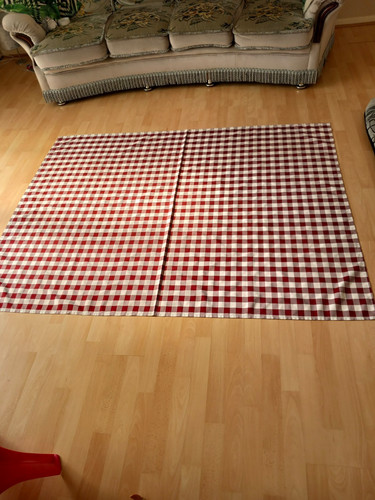 Red white gingham cotton - red, &