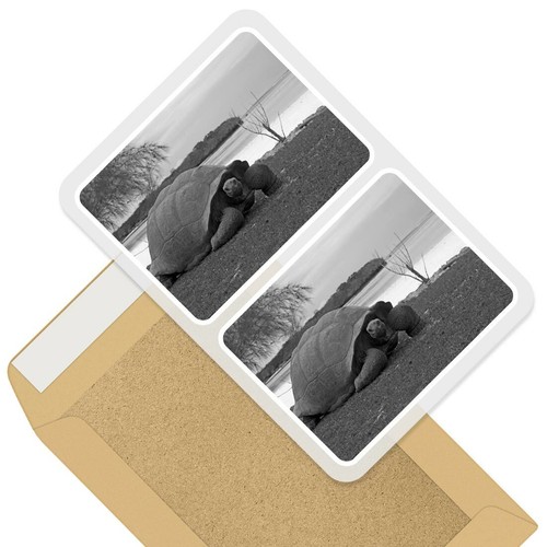 Rectangle stickers 10cm bw - 2,