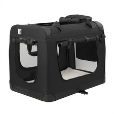 KCT MEDIUM BLACK FABRIC PET CARRIER CRATE KITTEN PUPPY CAT DOG PORTABLE SOFT BAG