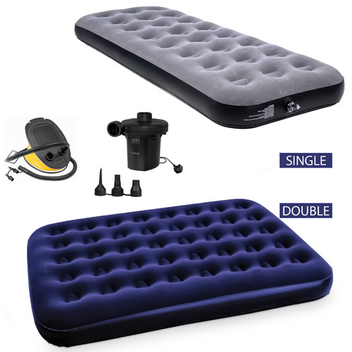 Double single airbed flocked - single,
