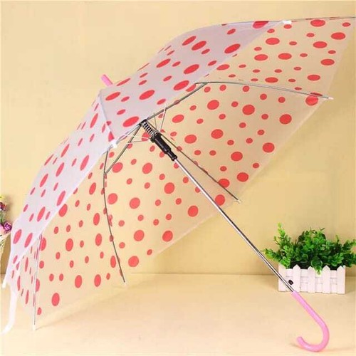 Clear bubble umbrella - clear, polka