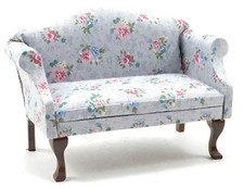 Dolls House Sofa Grey Floral