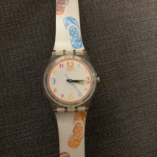 Swatch Watch Sandy Shoes; flip flops design - working new battery, Vintage