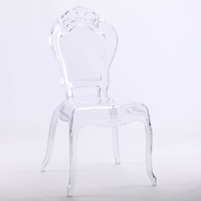 FRENCH LOUIS CLEAR GHOST DINING OCCASIONAL CHAIR TRANSPARENT