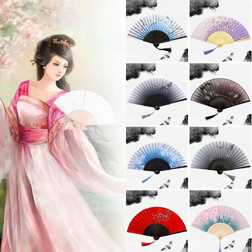 Bamboo folding hand fan - bamboo,