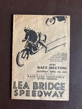 LEA BRIDGE SCRATCH AND HANDICAP RACES SPEEDWAY PROGRAMME 13/4/1929