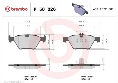 Brake pad set - set,
