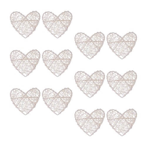 Pcs heart wicker - 12,