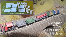 OO9/009 Penrhyn Coal Flat Bolster Wagon Set x 6 Truck HO9 HOe Dundas Meridian