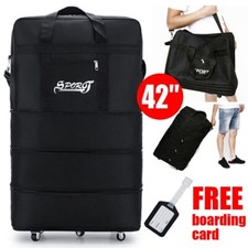 42" 5 WHEEL EXTRA LARGE LIGHTWEIGHT LUGGAGE TROLLEY SUITCASE TRAVEL BAG HANDBAG