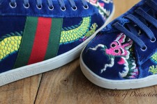 Gucci Ace Blue Velvet Dragon