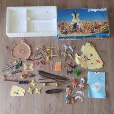 Vintage Playmobil 3733 Western Indian Village Native Americans Horses Cowboy OKC