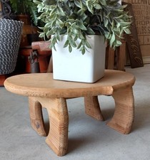 Vintage Heart Shaped Handcrafted Step Foot Stool Plant Stand Decorative Riser