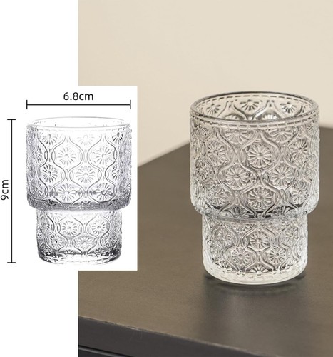 Pack vintage embossed glass - 4,