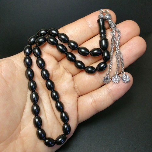 Jet worry beads prayer - jet,