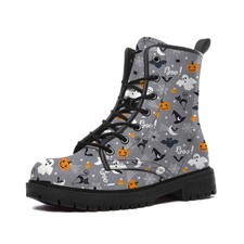 Womens Halloween Skull Printed Ankle Boots Ladies JACK SKELLINGTON Booties Shoes