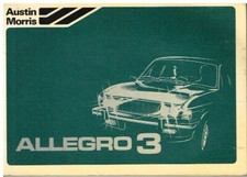 AUSTIN ALLEGRO 3 (1000 1300 1500 1750) ORIG. 1980 OWNERS INSTRUCTION HANDBOOK