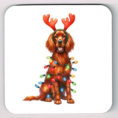 Irish red setter coaster - red,
