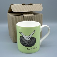 ERIC RAVILIOUS & C0. RARE BONE CHINA MUG BIRD NEST ENGRAVING TOWNER ART GALLERY