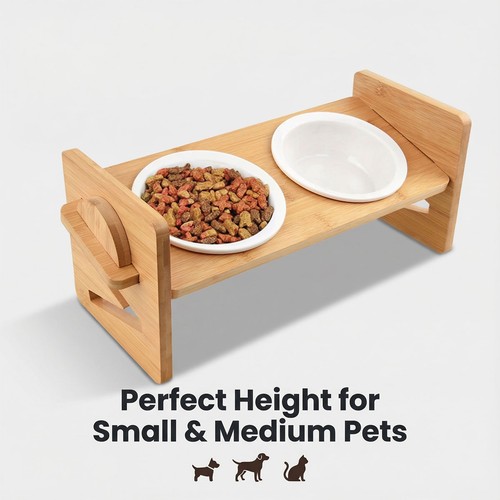 Adjustable double bowl dog - bowl, cat